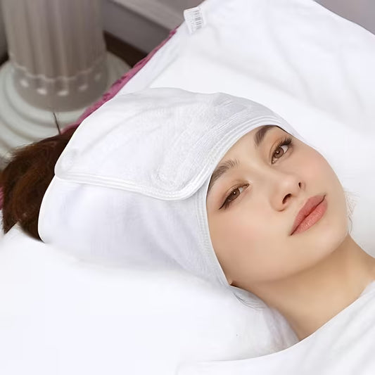 5-Pack Microfiber Spa Headband - Color White