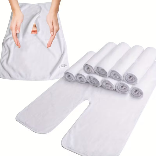 10pcs Facial Towels For Estheticians - Spa Quality U Shape Face Wrap Skincare Towel : Color White