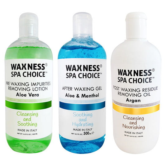 Spa Choice Complete Professional Pre-Post Waxing Treatments 3 X 16.9 fl oz 500 ml